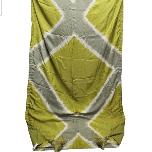 Florabella Throw Saffron Ikat Tie Dye SIlk  Linen Backed Tassels 42 x 70 - Picture 5 of 12